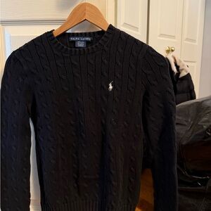 Ralph Lauren women’s Black Cable Knit Crewneck Sweater